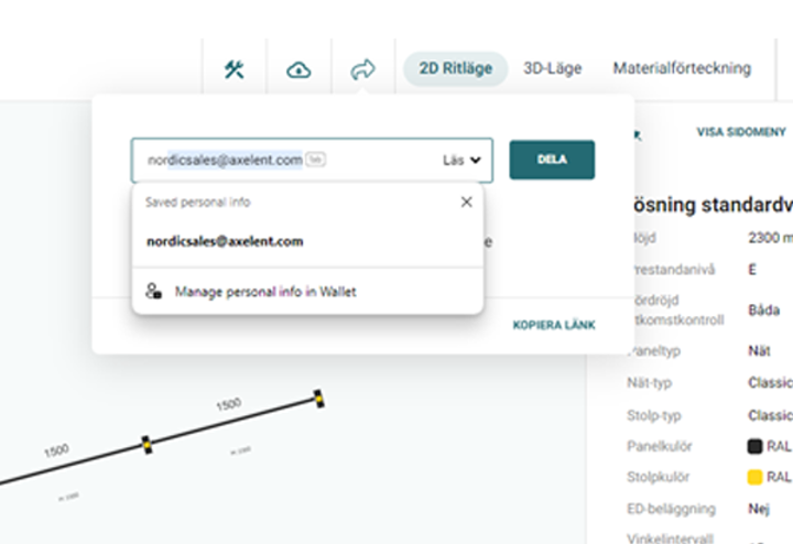 Axelent Safety Design-verktygets delningsfunktion Axelent Safety Design-verktygets delningsfunktion