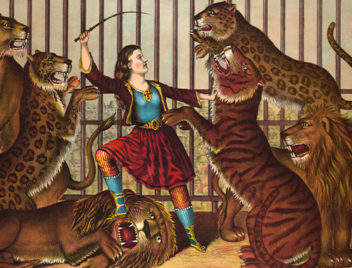 "Inlåst i en bur tillsammans med ett lejon" 