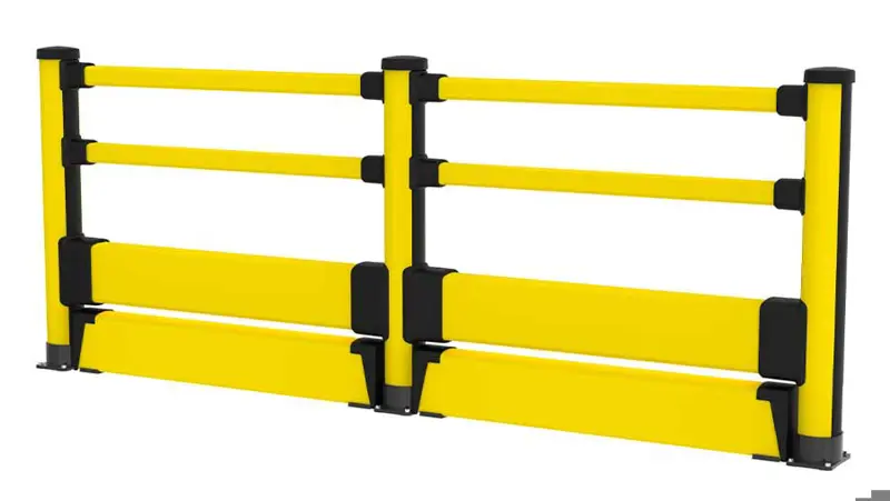 Black and yellow Essential Pedestrian with impact high configuration with Floor Barrier