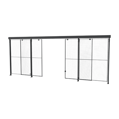 Dubbel skjutport med mittlåsning