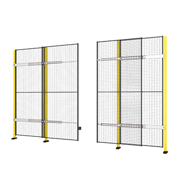 Skjutport utan skena med mittlåsning